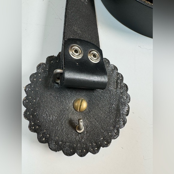 Vintage Cowboy Decor Lonestar Stud Leather Belt  Rhinestone Buckle 36 Studded main image 9